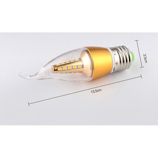 Bóng đèn nến LED 5W  đuôi vặn e27- Ánh sáng vàng