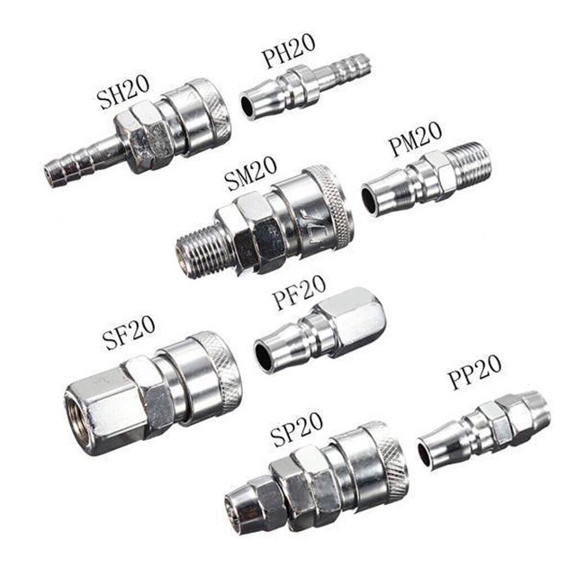 Bộ đầu nối dây hơi nhanh, đủ size, phù hợp với nhiều loại ống