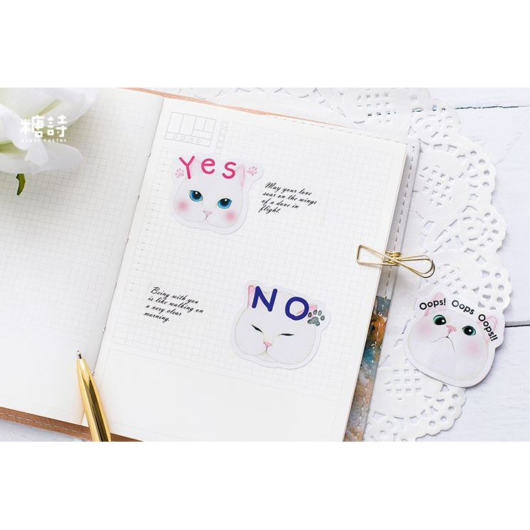Bộ 46 Sticker Hàn Quốc hình Mèo Con dán trang trí E16