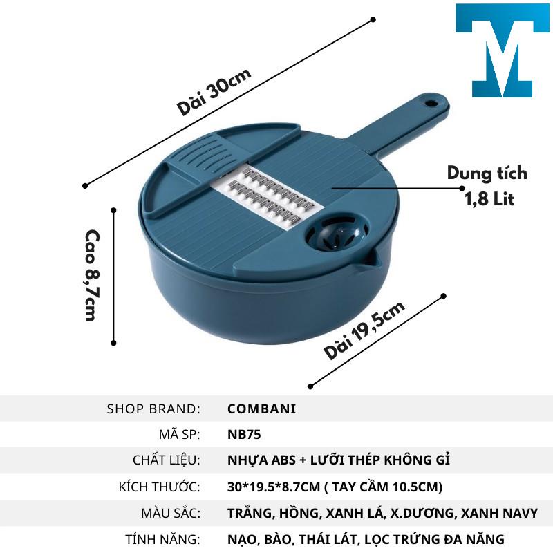 Bộ Nạo Rau Củ Quả Đa Năng 12 Chi Tiết Chất Liệu Nhựa Lúa Mạch Cao Cấp An Toàn Dễ Sử Dụng Combani NB75