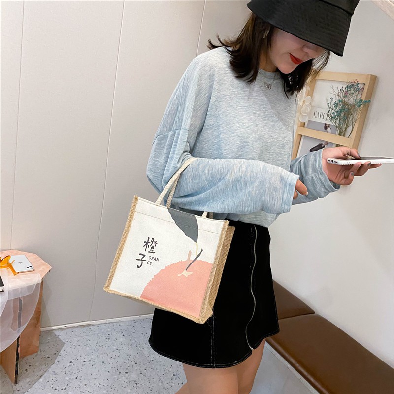 Túi cói, túi đựng đồ văn phòng phong cách Nhật Bản
