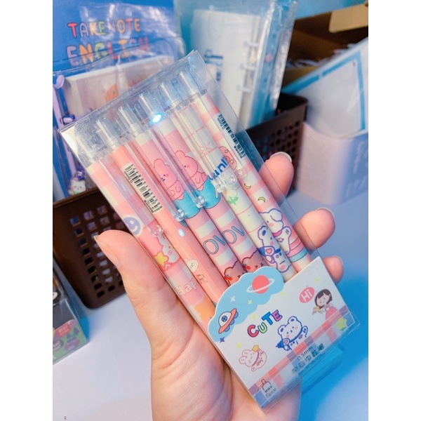 Set 6 bút gel mực đen