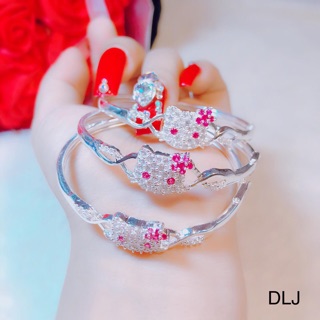 LẮC CỨNG KITTY CHO BÉ LINH MIU SILVER