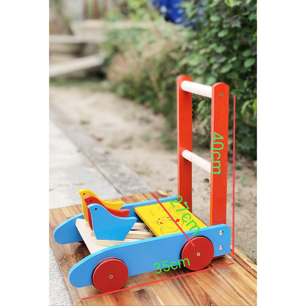 Xe Tập Đi Bằng Gỗ Song Son Cho Bé - Xe Tập Đi Bằng Gỗ 3 Con Chim