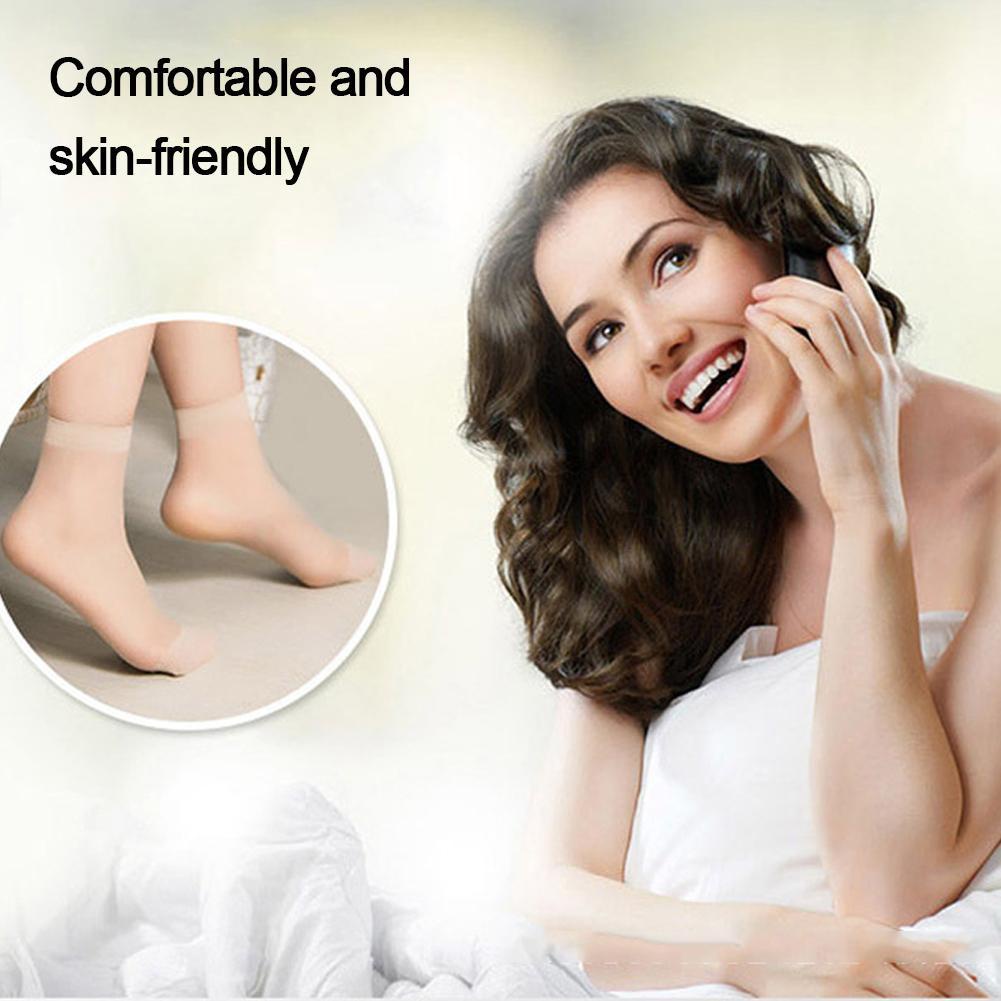 Vớ Ngắn Mỏng Xuyên Thấu Màu Đen Thời Trang Quyến Rũ Cho Nữ O5Z5