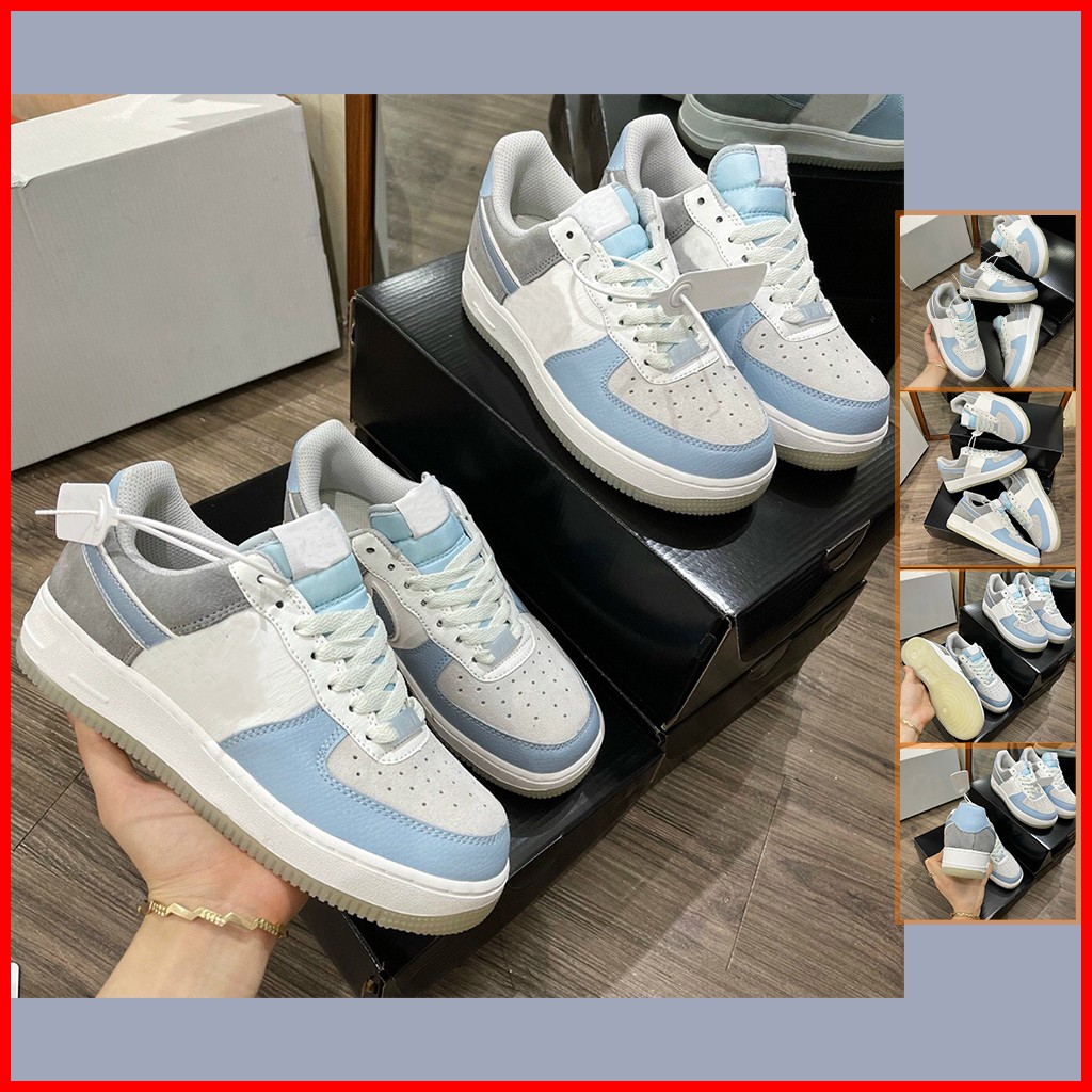 Giày thể thao sneakers cao cấp phối màu xám xanh trắng mã 204