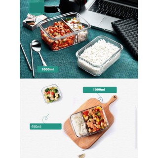 Hộp thủy tinh chia ngăn GLASSLOCK 1000ml MCRK100