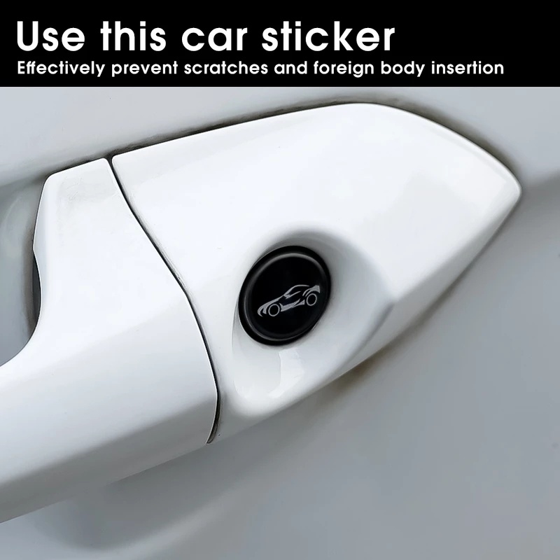 Bộ 4 Đề Can Dán Lỗ Khóa Cửa Xe Hơi Tự Dính Chống Bụi