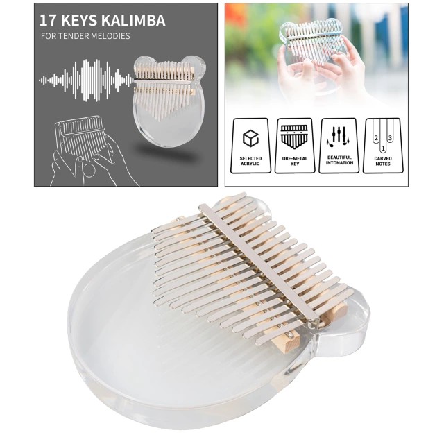 Đàn kalimba trong suốt gấu Acrylic F320