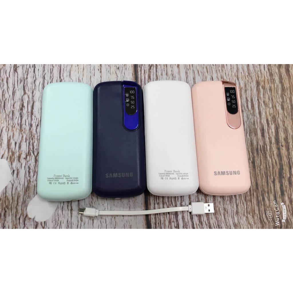 [XÃ KHO GIẢM 50%] Sạc Dự Phòng Sam Sung 36000mah Có Đèn Pin Và Hiển Thị % Pin