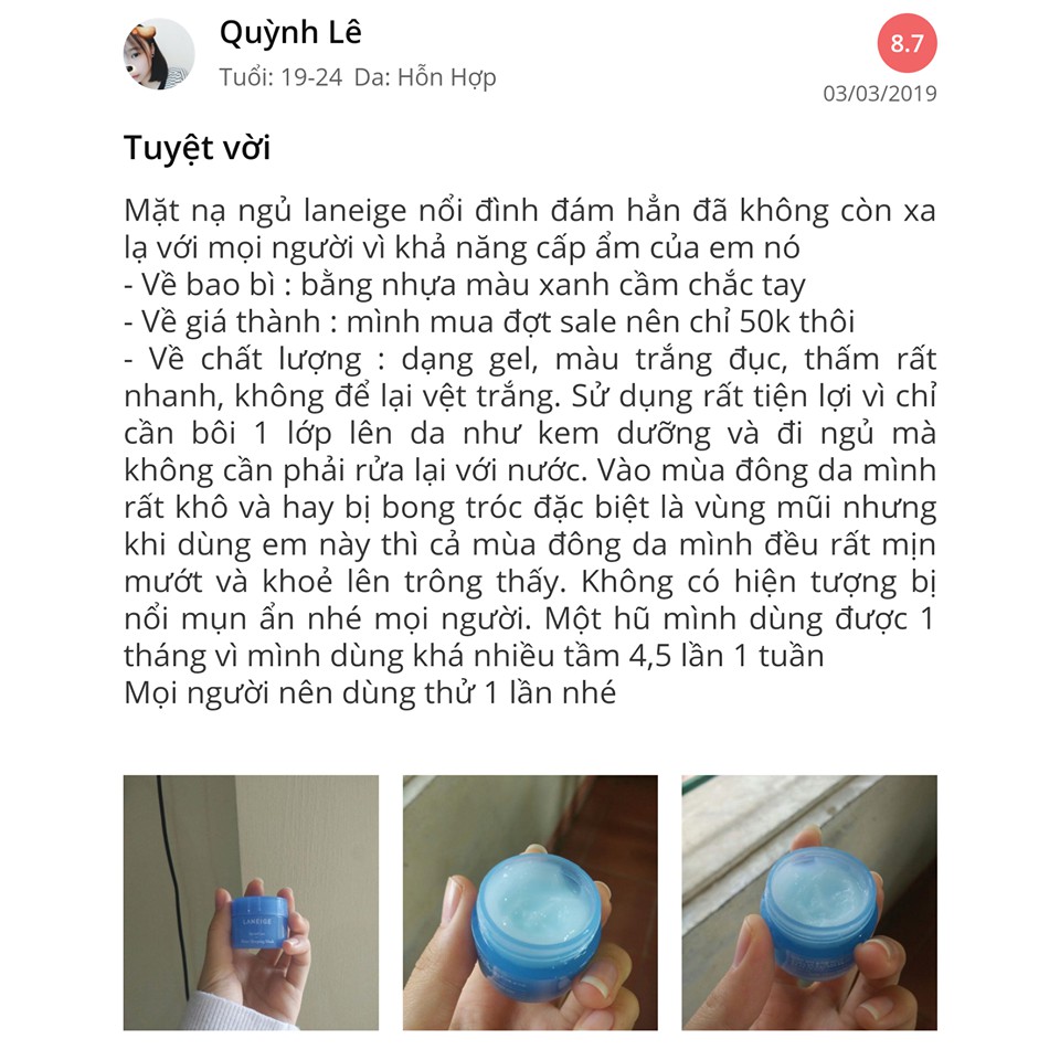 (CÓ BILL) Mặt nạ ngủ Laneige Water Sleeping  (MINI) | BigBuy360 - bigbuy360.vn