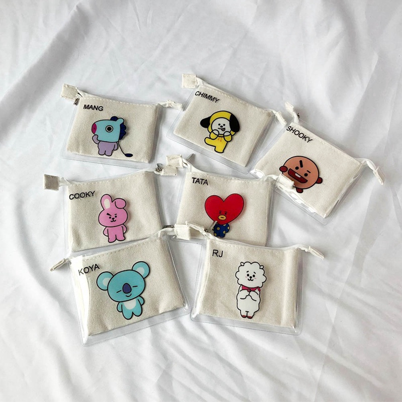 1 Ví Đựng Tiền Xu In Hình Các Thành Viên Nhóm Bts Bt21