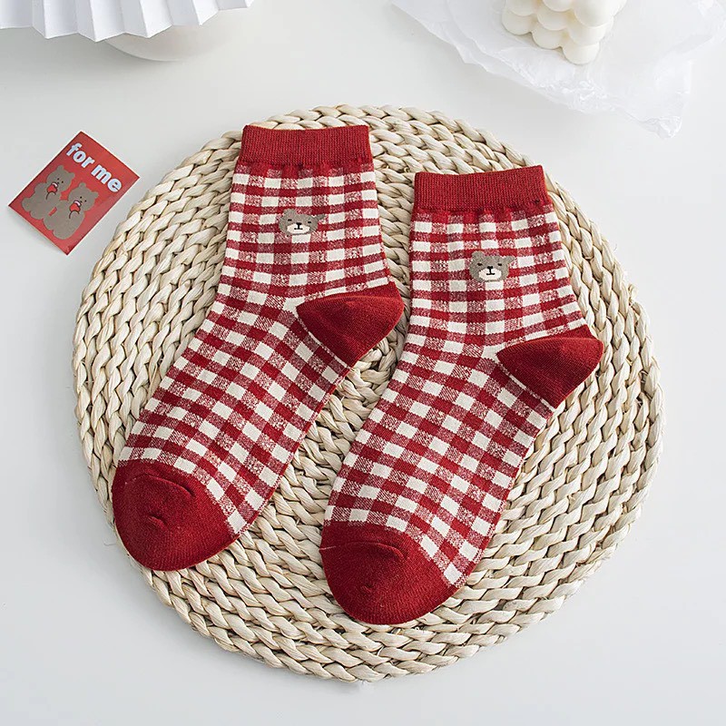 Tất cao cổ nữ, tất noel Fassion vớ tất cổ cao nam nữ Noel ấm áp phong cách Hàn Quốc F73