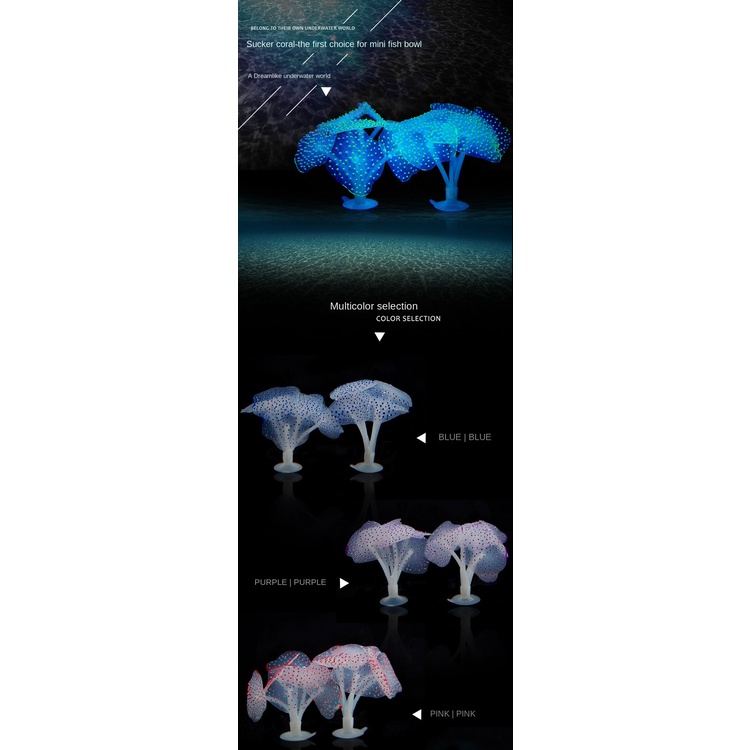 Trang Sức Bể Cá Bằng silicone Màu Cam San Hô Đặc Biệt