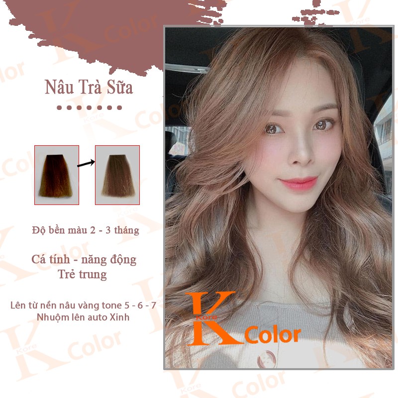 Thuốc nhuộm tóc màu Nâu Trà Sữa KoreColor