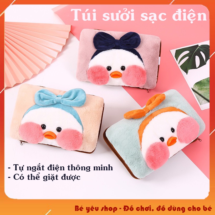 Túi sưởi ấm chườm nóng sạc điện an toàn hình vịt và thỏ dễ thương (hàng có sẵn)