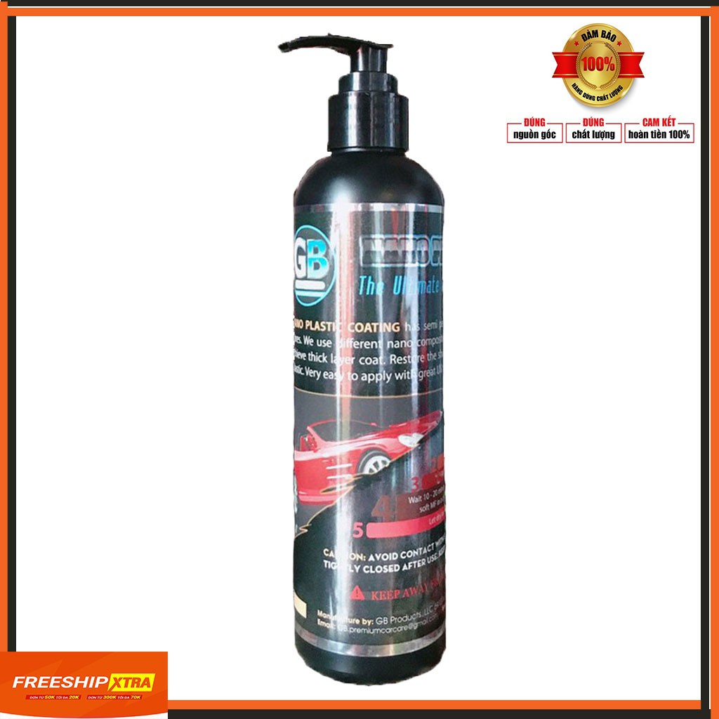 Chai Phục hồi, bảo dưỡng nhựa nhám luôn mới đẹp GB Nano Plastic Coating 237ml