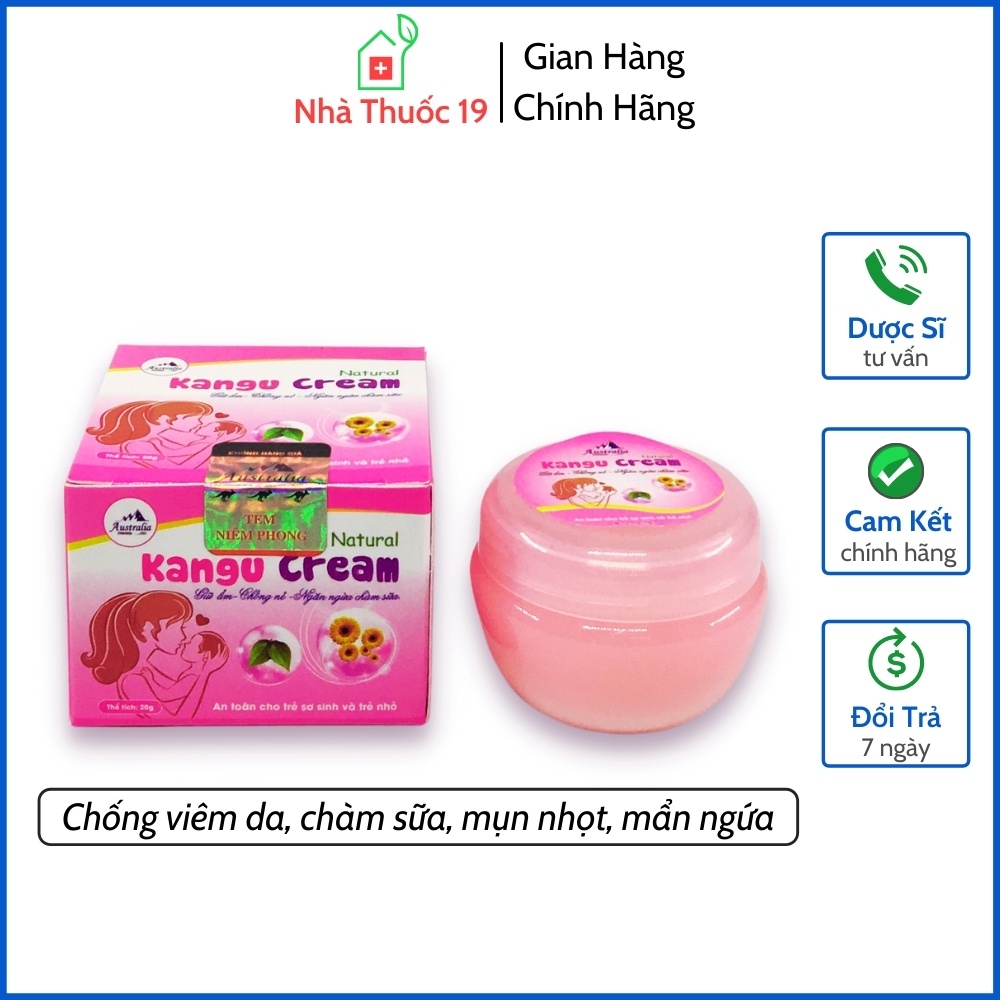 Kem Dưỡng Ẩm Kangu Cream - 100% Dược Liệu Tự Nhiên Giúp Dưỡng Ẩm, Ngăn Ngừa Chàm Sữa Và Viêm Da Cho Trẻ Sơ Sinh (Lọ 20g)