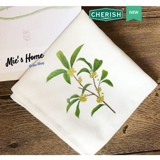 Bộ nguyên liệu Khăn tay thêu thủ công KIT tự làm khăn mùi xoa 30cm Khăn thêu Cherish Hoa Cỏ DIY - MIE Handmade Shop