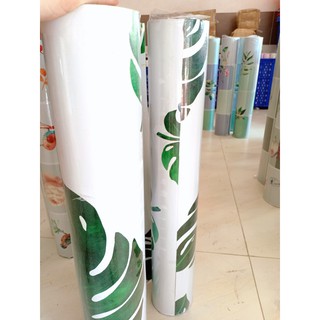 Cuộn 5m giấy dán bếp khổ 60cm - lá xanh ECC016