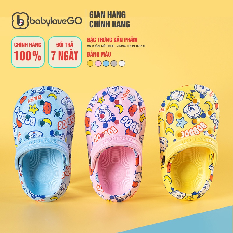 Dép cho bé BobDog BD203-1 bánh mì sục sandal đế eva mềm chống trơn trượt