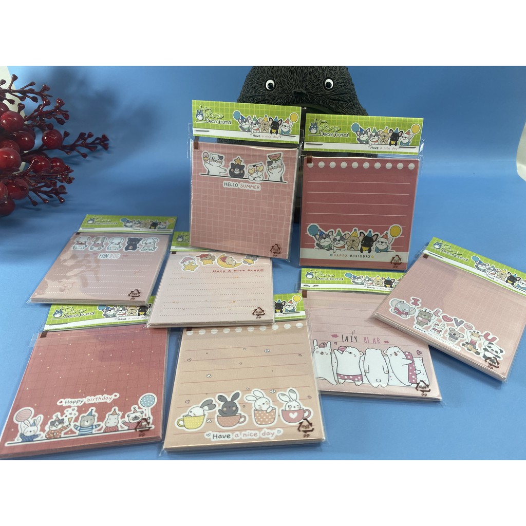 Totoro Note animal kute màu hồng 30 tờ không keo