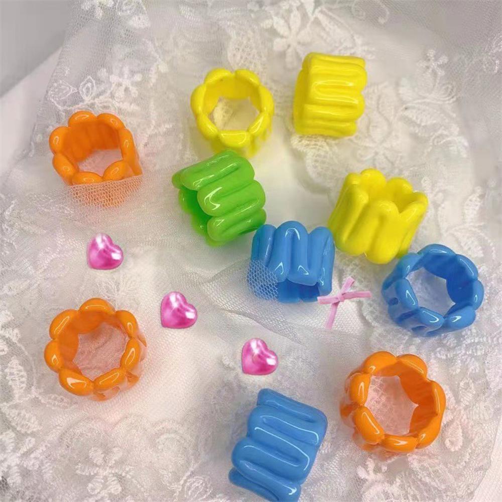 Nhẫn Acrylic Hình Chú Vịt Dễ Thương Phong Cách Punk Cho Nữ