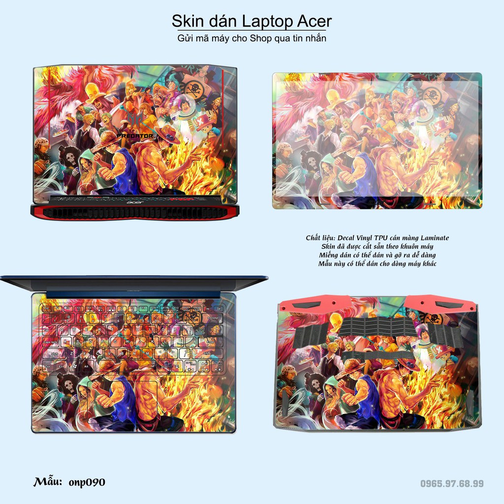 Skin dán Laptop Acer in hình One Piece nhiều mẫu 8 (inbox mã máy cho Shop)