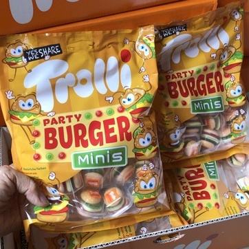 Kẹo dẻo Trolli Mini Burger Đức - Bịch 170gr  - Date T1/2024