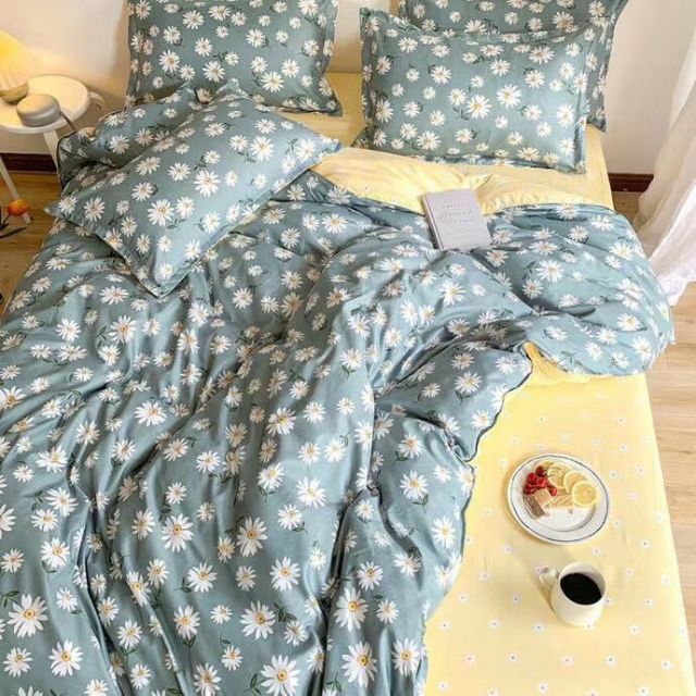 Bộ chăn ga poly cúc họa mi nhập khẩu