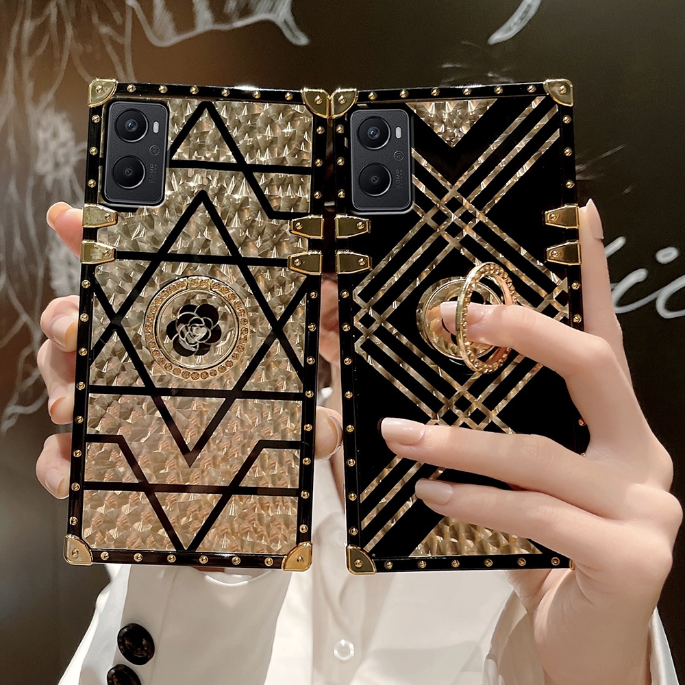 Ốp Điện Thoại Chống Sốc Có Nhẫn Đỡ Đính Đá Cho Realme 9i C35 C21Y C21 C17 7i X50 pro RealmeC35