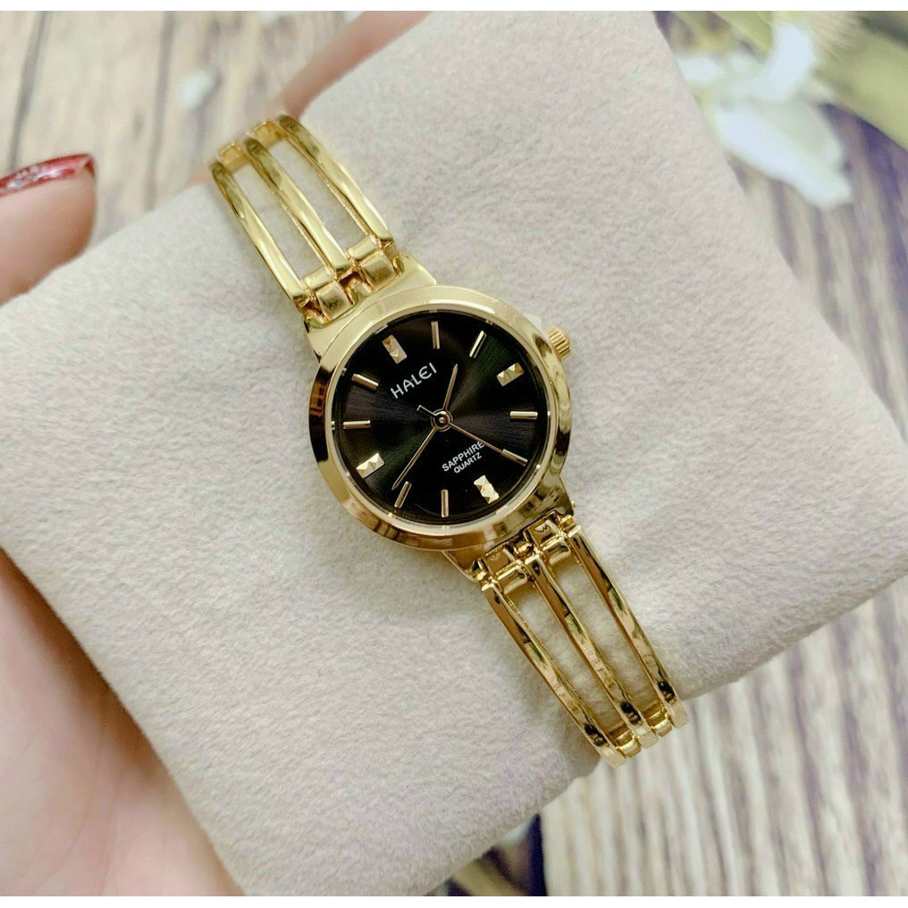 Đồng hồ đeo tay nữ, đồng hồ nữ dây lắc HALEI mặt tròn nhỏ xinh, thời trang trẻ trung, siêu hot, giá rẻ