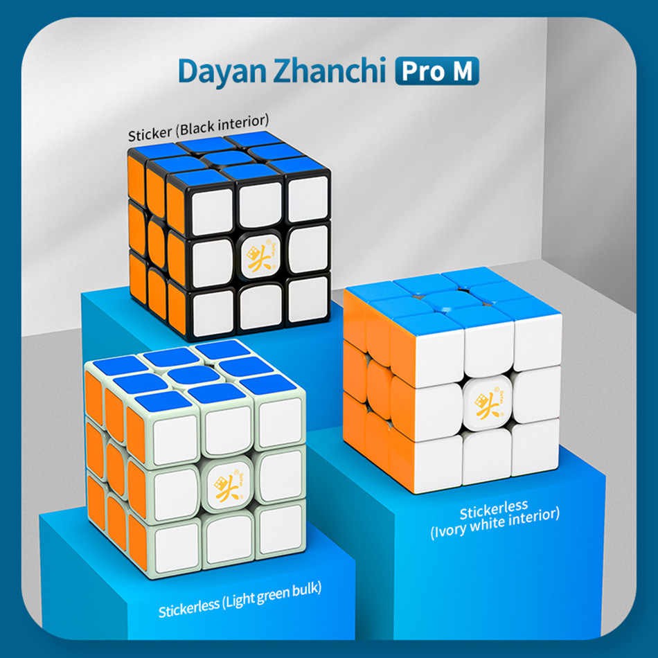 Rubik 3x3 Dayan Zhanchi Pro M Stickerless/Sticker Rubic có nam châm ( đọc rõ mô tả )