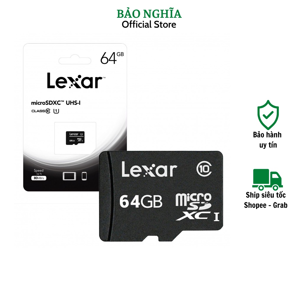 Thẻ nhớ MicroSD 64G Lexar UHS-I Class 10