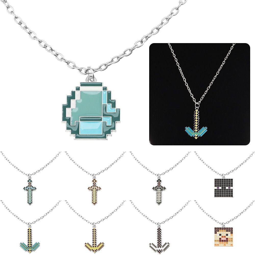 Btlimer Minecraf Vòng cổ Mặt Hình Cơ Thể Người Creeper Steve Enderman Trang Sức Sáng Tạo