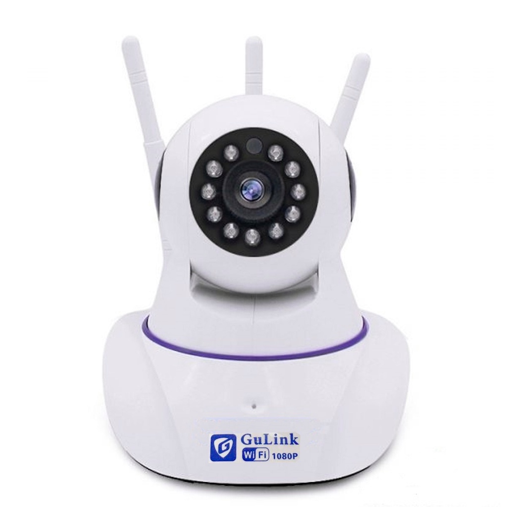 Camera IP wifi Gulink GL601W 3 râu quay 360 độ đàm thoại 2 chiều - tích hợp cổng LAN RJ45 (Trắng) phụ kiện 1986
