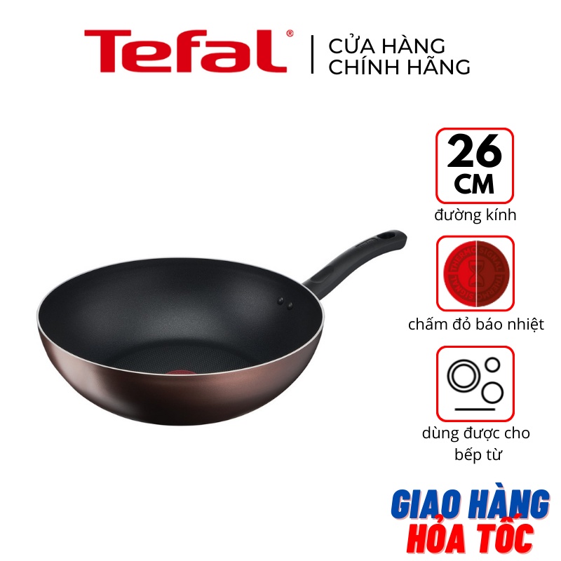 Chảo nhôm xào sâu lồng 26cm đáy từ chống dính Tefal Day By Day G1437705 - Hàng chính hãng