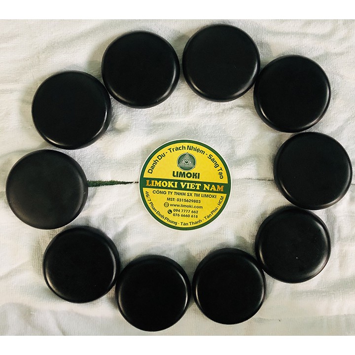 Bộ 10 Viên Đá Bazan Nóng Massage Tròn Trung 8x8x2cm