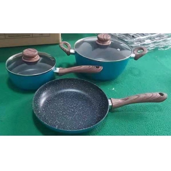 Bộ nồi chảo chống dính đáy từ- Nồi khuấy bột cho trẻ ăn dặm vân đá cao cấp 16-18cm - Tiện lợi - Phù hợp với mọi gia đình