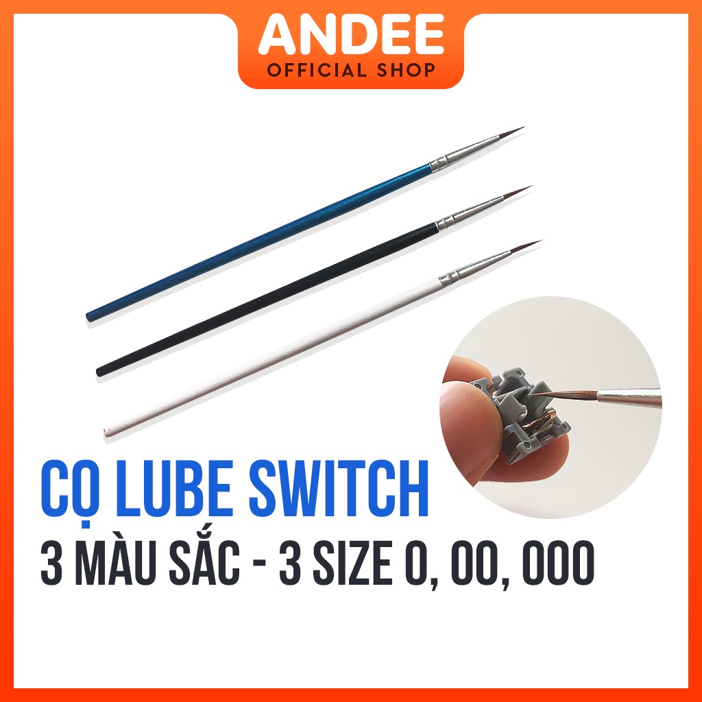 Cọ lube switch và stab cho bàn phím cơ 3 màu 3 kích thước 0 00 000