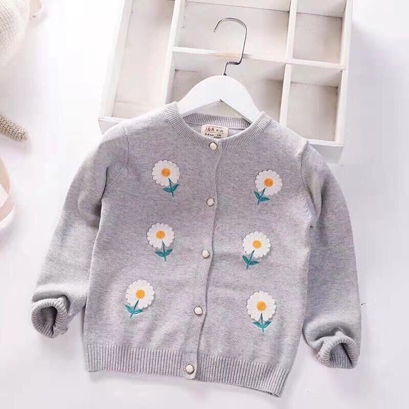 Áo len cài cúc bé gái 2-7 tuổi