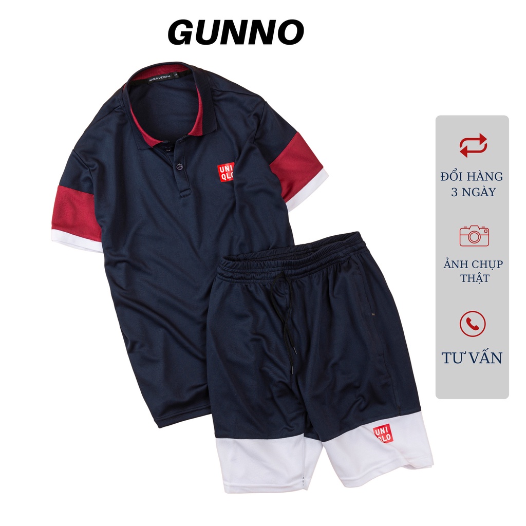 Bộ Thể Thao Nam GUNNO chất liệu thun thoáng mát thấm hút mồ hôi