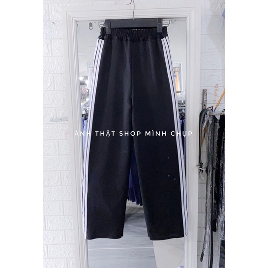 [CÓ ẢNH THẬT] Quần Ống Rộng 3 Sọc Nỉ Mềm Ulzzang Form Rộng Nam Nữ Unisex