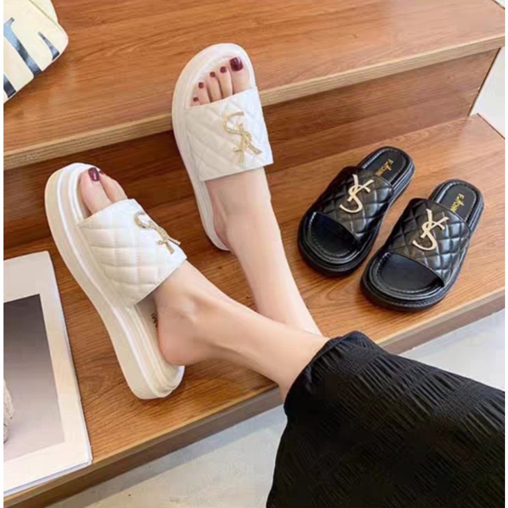 Dép nữ bánh mì/quai ngang YS, đế đúc nguyên khối cao 3cm - 1000000YS