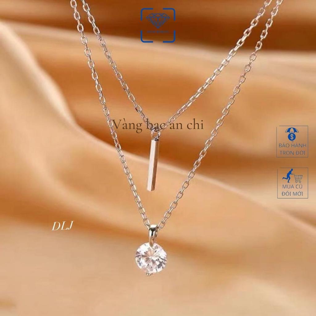 Dây chuyền 2 tầng + 2 mặt - chuẩn bạc ta mạ vàng sáng đẹp , Anchi jewelry