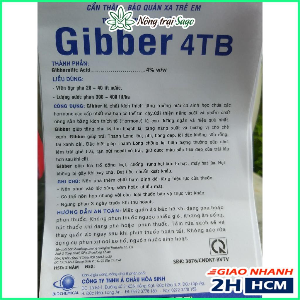 Phân Bón Lá Gibber 4TB GA3 - Kích Thích Sinh Trưởng, Tăng Năng Suất Cây Trồng - Nông Trại Sago