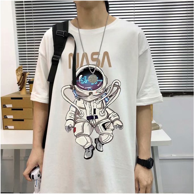 [Mẫu Mới] Áo Thun Nam Nữ Unisex Form Rộng Tay Lỡ Cổ Tròn Phối Họa Tiết Hoạt Hình In Chữ NASA zenkonu TOP NAM 178V2