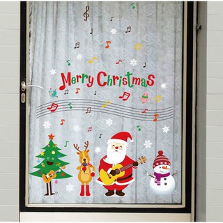 Decal dán tường Ông già noel đánh đàn