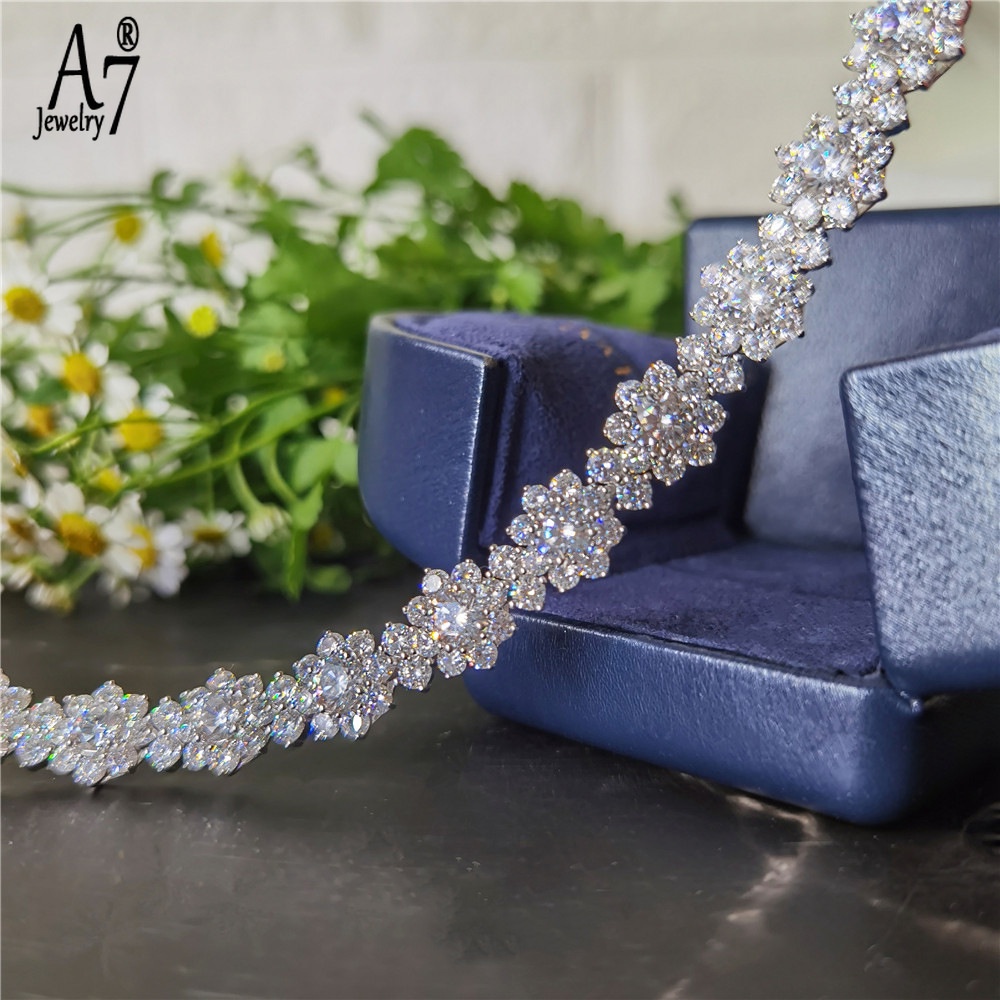 Vòng tay bạc S925 đính đá kim cương toàn bộ cho nữ