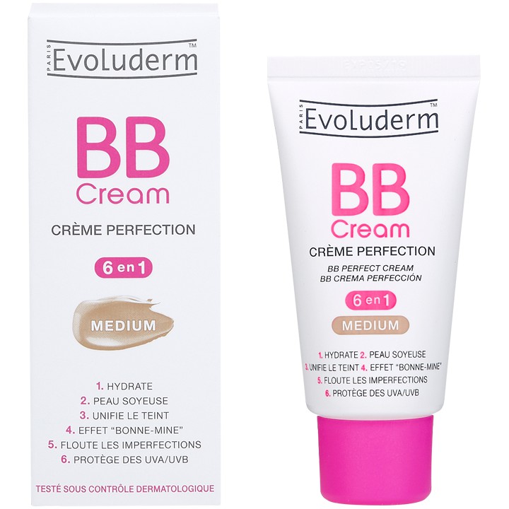 Kem dưỡng da Bb Cream Evoluderm Medium 6 tác dụng 50ml - HSD: 04/2021 (13234)